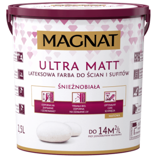 Magnat Ultra Matt Farba lateksowa do ścian i sufitów biała 2,5l