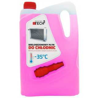 Płyn do chłodnic 4l różowy+lejek -35°C - Tech2 [Porfast]