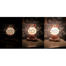 Lampka nocna Królik mini na deskorolce LED 2,5W różowa - POLUX
