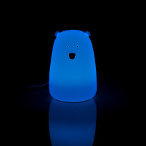 Lampka silikonowa Miś Tap Tap LED WRGB akumulator+USB niebieski - POLUX