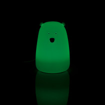 Lampka silikonowa Miś Tap Tap LED WRGB akumulator+USB niebieski - POLUX