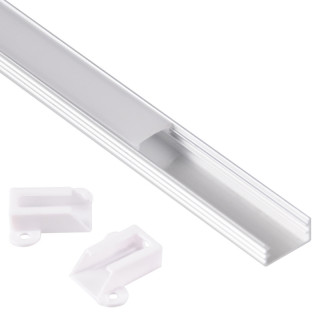 Zestaw Profil aluminiowy natynkowy do taśm LED 1m 8-10mm satyn - POLUX